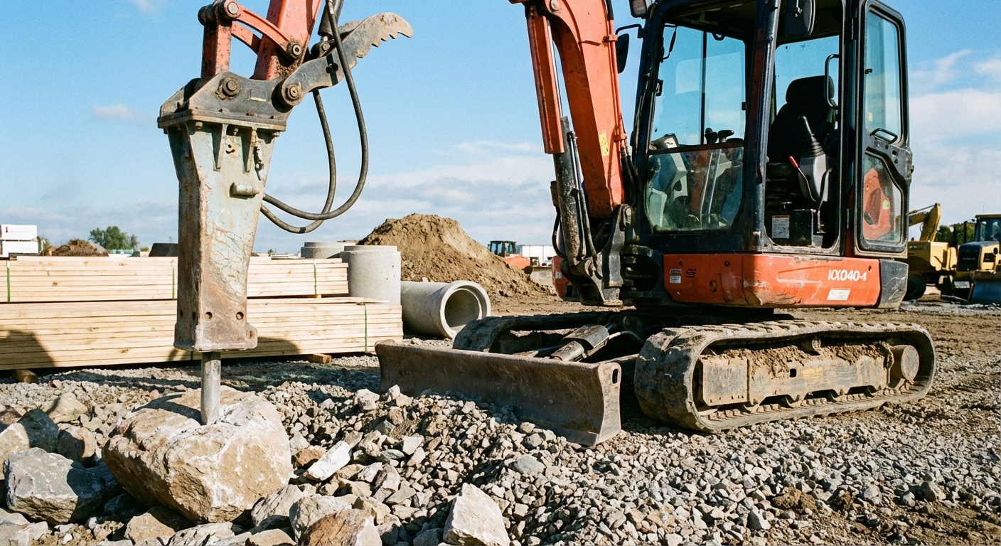 découvrez le prix de location d'une mini pelle équipée d'un brise roche, pour tous vos travaux de démolition et terrassement. comparez les tarifs et trouvez la meilleure offre.